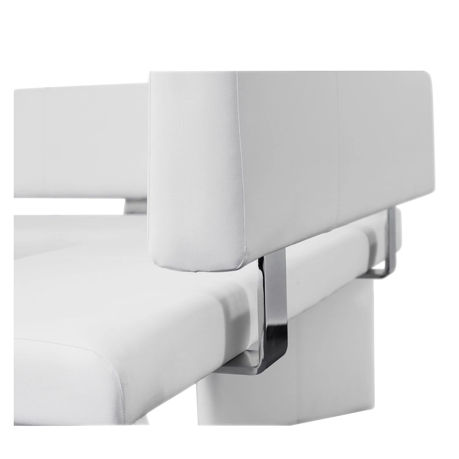 Loftscape Banc d’angle Talcott - Imitation cuir - Chrome - Blanc - Largeur : 194 cm - Angle à gauche (vu de face) 7 Loftscape Banc d’angle Talcott - Imitation cuir - Chrome - Blanc - Largeur : 194 cm - Angle à gauche (vu de face) – Image 7