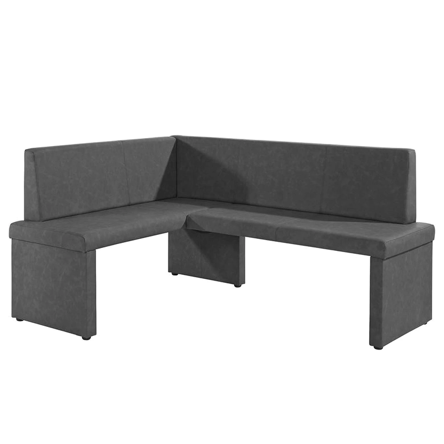 Loftscape Banc d’angle Daux - Imitation cuir - Anthracite - Angle à droite (vu de face) 1 Loftscape Banc d’angle Daux - Imitation cuir - Anthracite - Angle à droite (vu de face)
