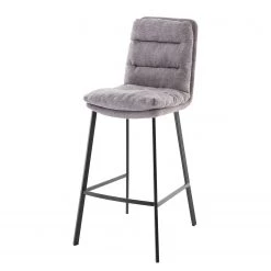Mørteens Chaise de bar Tillac - Tissu / Acier - Gris chiné / Noir