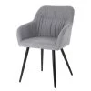 Mørteens Chaise à accoudoirs Senon - Tissu / Acier - Gris chiné / Noir