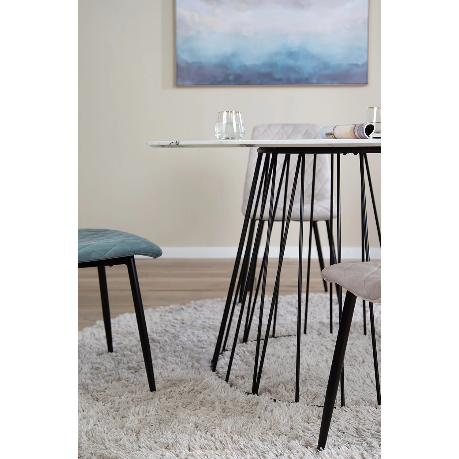 Jack & Alice Table Machy - Imitation marbre blanc / Noir 4 Jack & Alice Table Machy - Imitation marbre blanc / Noir – Image 4