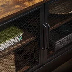 Red Living Meuble TV Thenon - Noir / Marron -ÉcoMaison Soldes 1000235687 201210 06220400154 DETAILS P000000001000235687