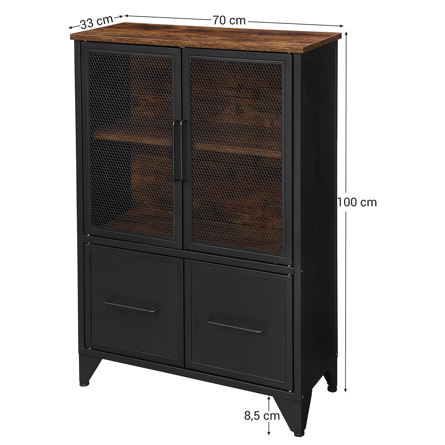 Red Living Buffet Thenon II - Noir / Marron 8 Red Living Buffet Thenon II - Noir / Marron – Image 8