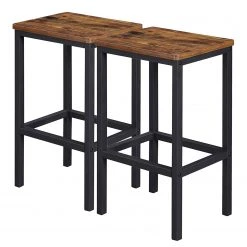Red Living Tabourets de bar Proisy (lot de 2) - Imitation chêne rustique / Noir