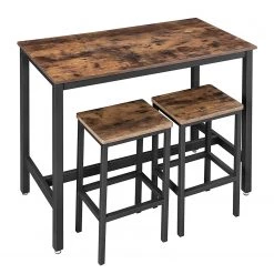 Red Living Ensemble de bar Theville (3 éléments) - Imitation chêne rustique / Noir -ÉcoMaison Soldes 1000235780 210118 06490700430 DETAILS P000000001000235780