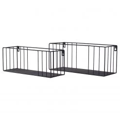 Red Living Étagères murale Denneville (lot de 2) - Métal - Noir