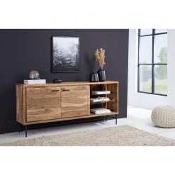 Ars Natura Buffet Roody - Avec éclairage - Acacia massif / Métal - Acacia / Noir -ÉcoMaison Soldes 1000238181 220420 021 MOOD DETAILS P000000001000238181 mood