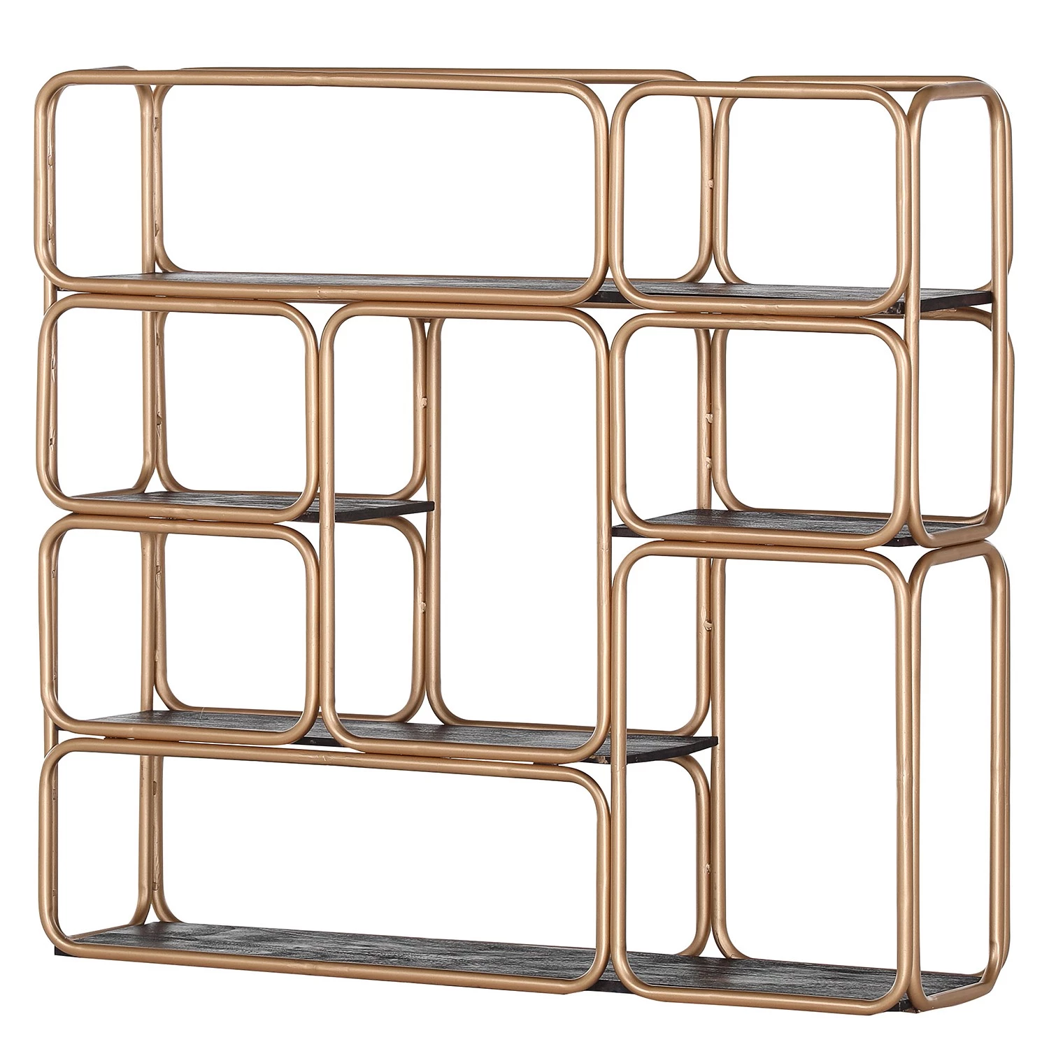 Red Living Étagère murale Oissel I - Acacia massif / Métal - Acacia noir / Doré 1 Red Living Étagère murale Oissel I - Acacia massif / Métal - Acacia noir / Doré