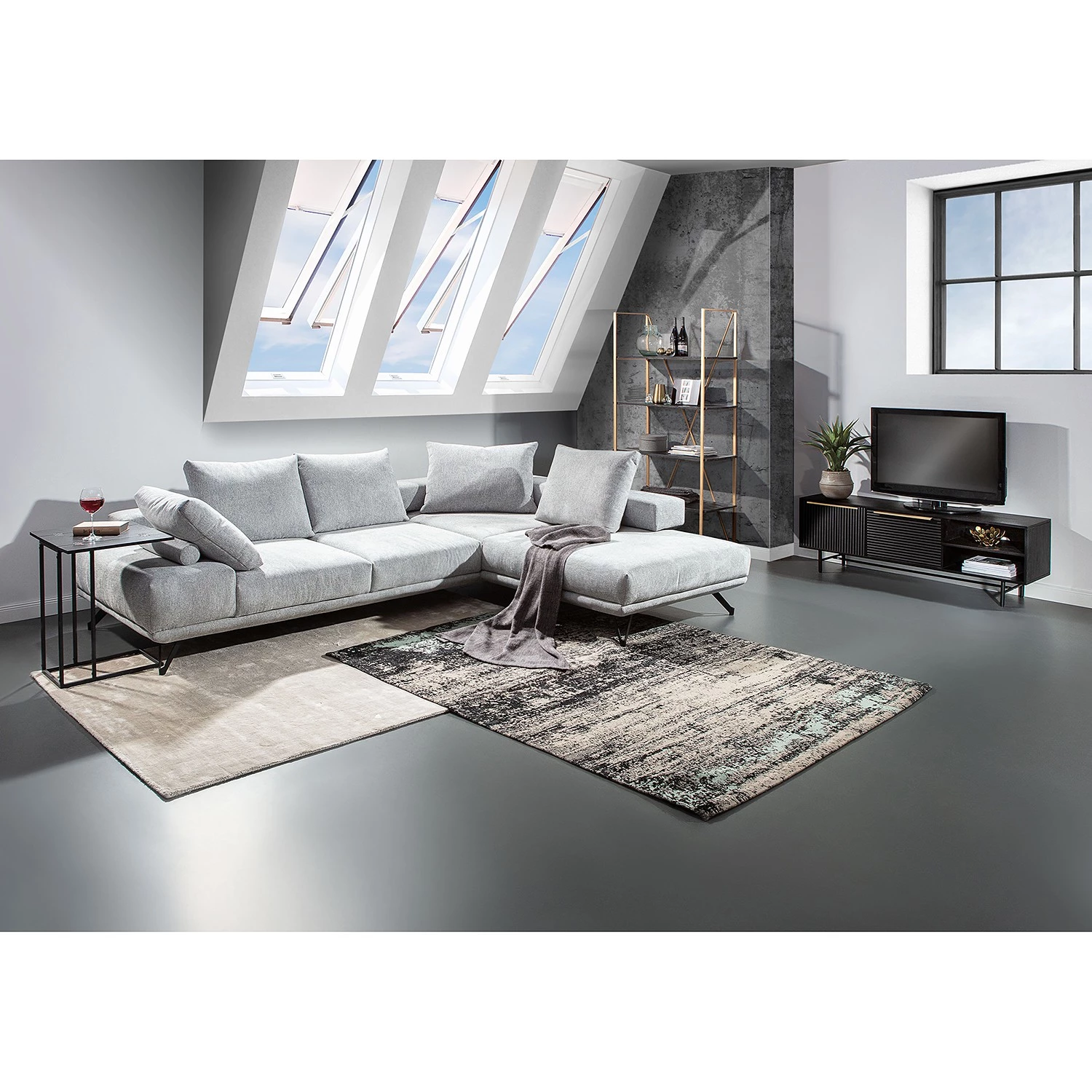 Red Living Étagère Oissel I - Acacia massif / Métal - Acacia noir / Doré 2 Red Living Étagère Oissel I - Acacia massif / Métal - Acacia noir / Doré – Image 2