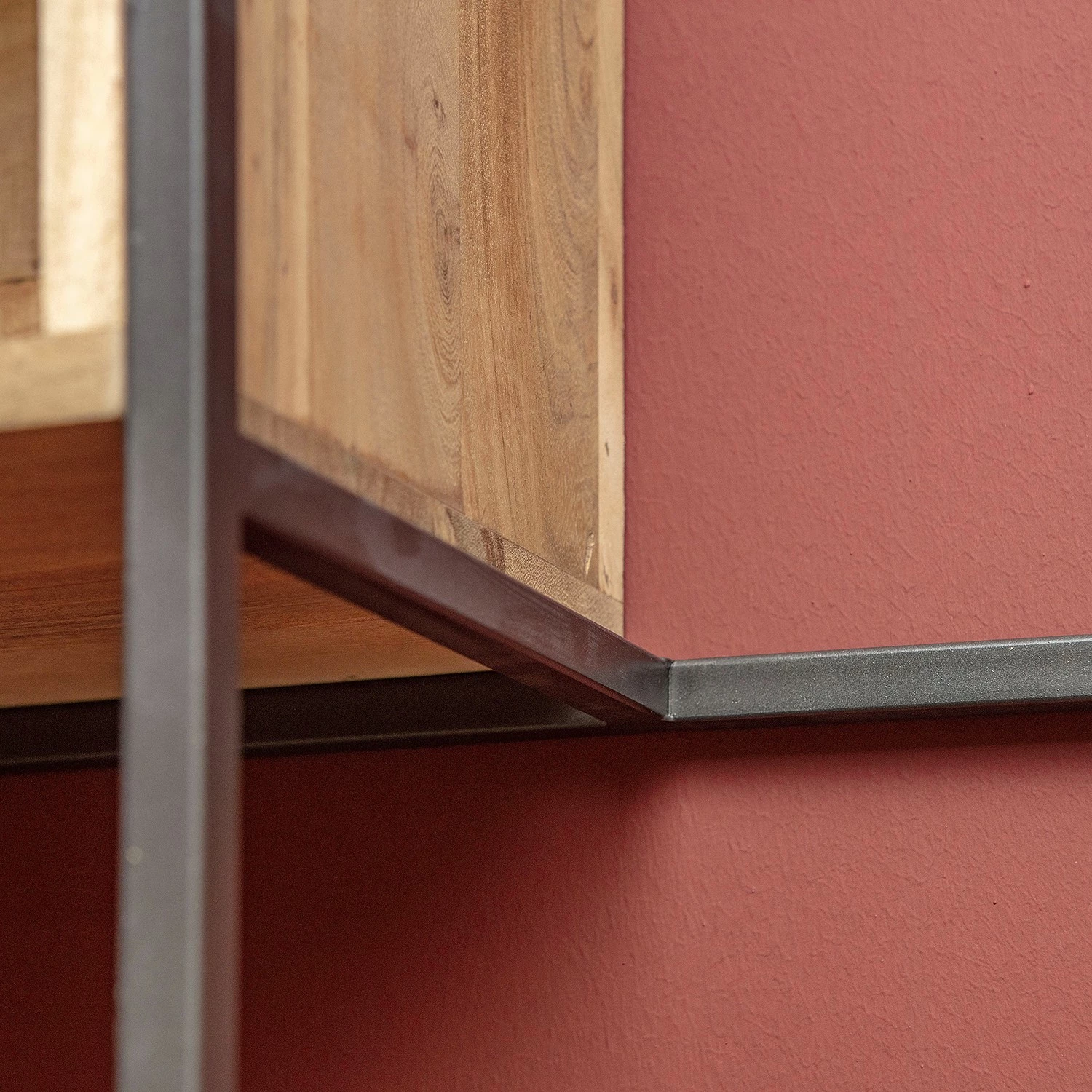 Red Living Étagère murale Fenay - Acacia massif / Métal - Acacia / Noir 9 Red Living Étagère murale Fenay - Acacia massif / Métal - Acacia / Noir – Image 9