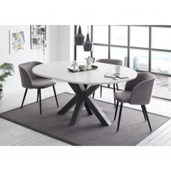 Red Living Table Joze II - Blanc - Largeur : 110 cm - Anthracite -ÉcoMaison Soldes 1000241521 210329 17464600385 MOOD DETAILS P000000001000241521 mood