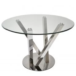 Velvet Studio Table Lubine II - Verre de sécurité / Acier inoxydable - Verre transparent / Argenté