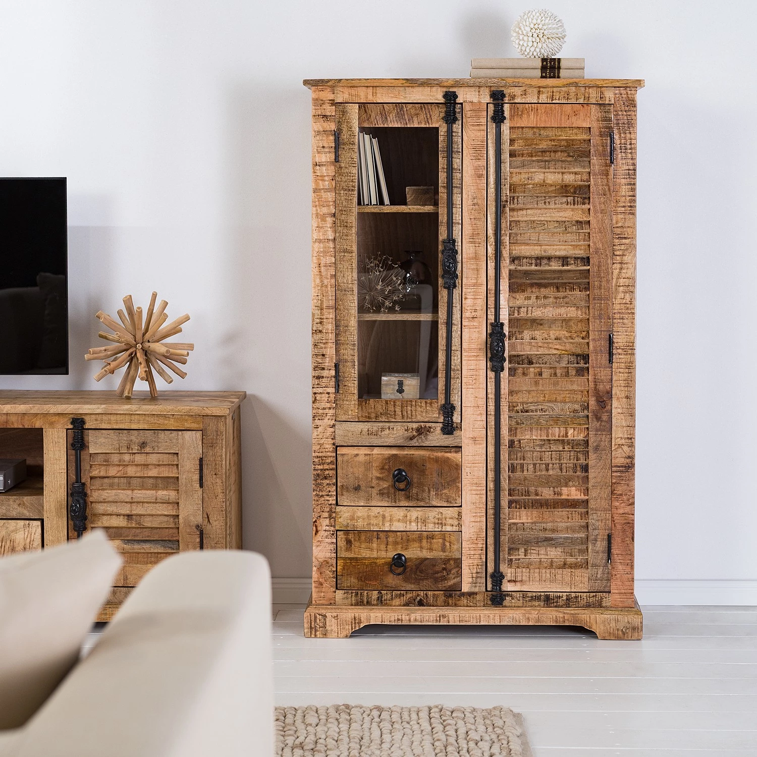 Wolf-Möbel Buffet haut Senille - Manguier massif 2 Wolf-Möbel Buffet haut Senille - Manguier massif – Image 2