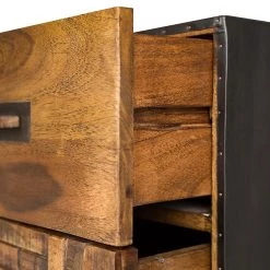 Wolf-Möbel Commode Bazac - Acacia massif - Acacia / Gris foncé -ÉcoMaison Soldes 1000243203 220311 035 DETAILS P000000001000243203