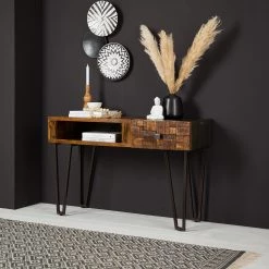 Wolf-Möbel Console Bazac - Acacia massif - Acacia / Gris foncé -ÉcoMaison Soldes 1000243204 220311 020 MOOD DETAILS P000000001000243204 mood