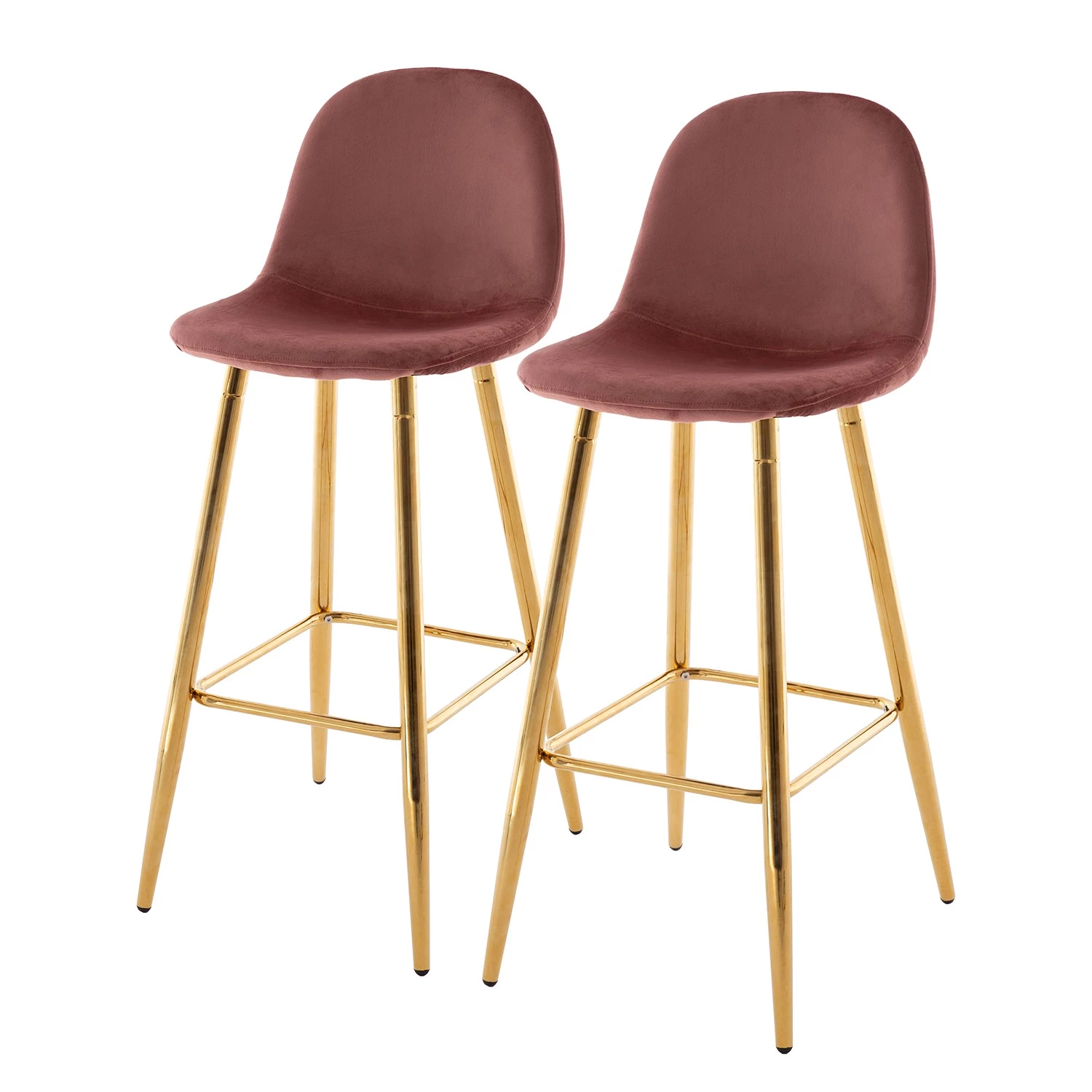 Jack & Alice Chaises de bar Yoyce (lot de 2) - Saumon 1 Jack & Alice Chaises de bar Yoyce (lot de 2) - Saumon