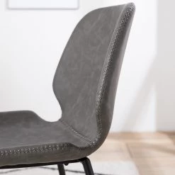 Mørteens Chaises Reallon (lot de 2) - Imitation cuir / Fer - Gris / Noir 18 Mørteens Chaises Reallon (lot de 2) - Imitation cuir / Fer - Gris / Noir -ÉcoMaison Soldes 1000244973 220408 030 DETAILS P000000001000244973