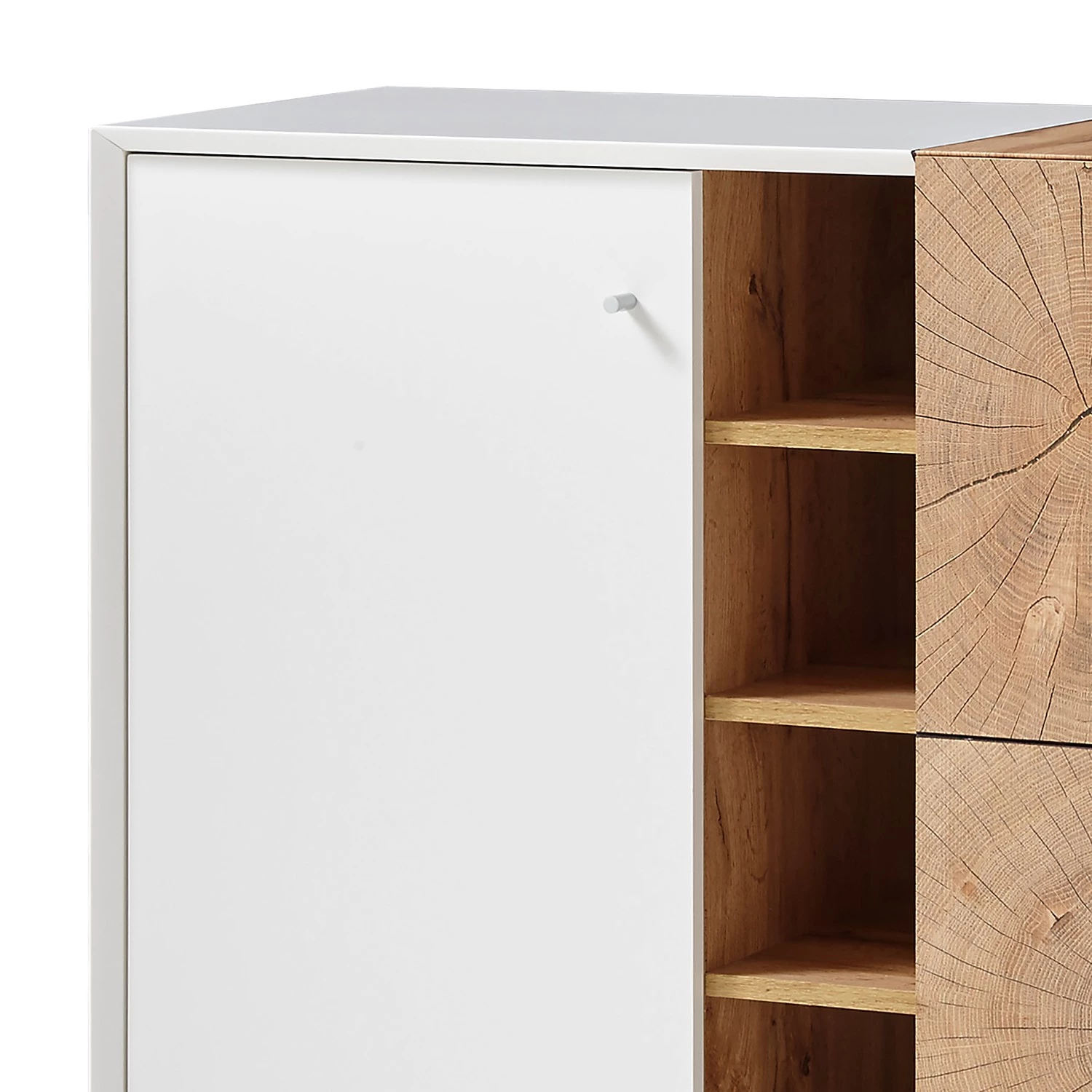 Loftscape Buffet Crecora II - Blanc / Imitation chêne 3 Loftscape Buffet Crecora II - Blanc / Imitation chêne – Image 3