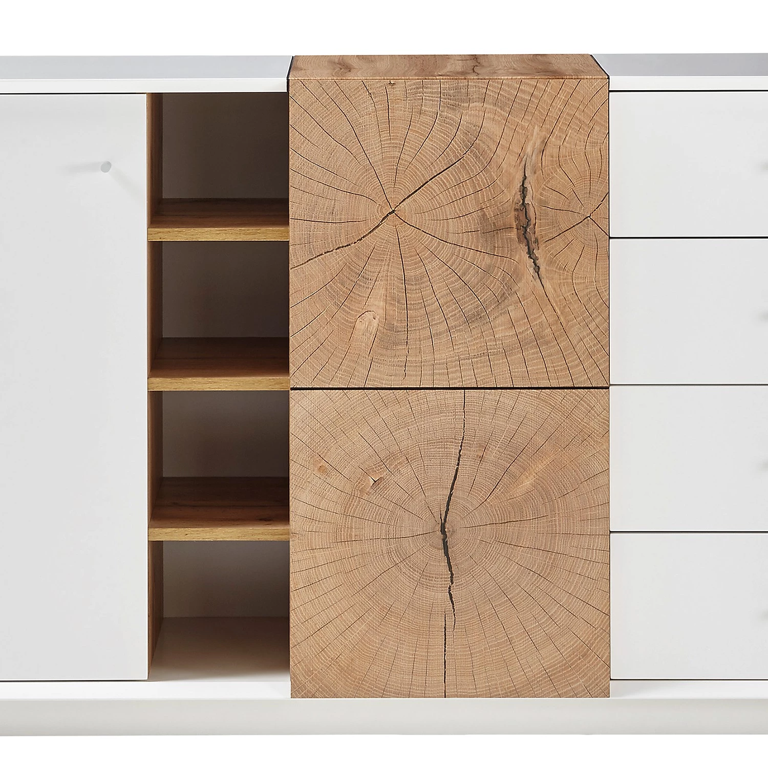 Loftscape Buffet Crecora II - Blanc / Imitation chêne 4 Loftscape Buffet Crecora II - Blanc / Imitation chêne – Image 4