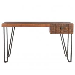 Wolf-Möbel Bureau Bubry - Acacia massif / Fer - Acacia / Anthracite -ÉcoMaison Soldes 1000246833 220330 030 DETAILS P000000001000246833