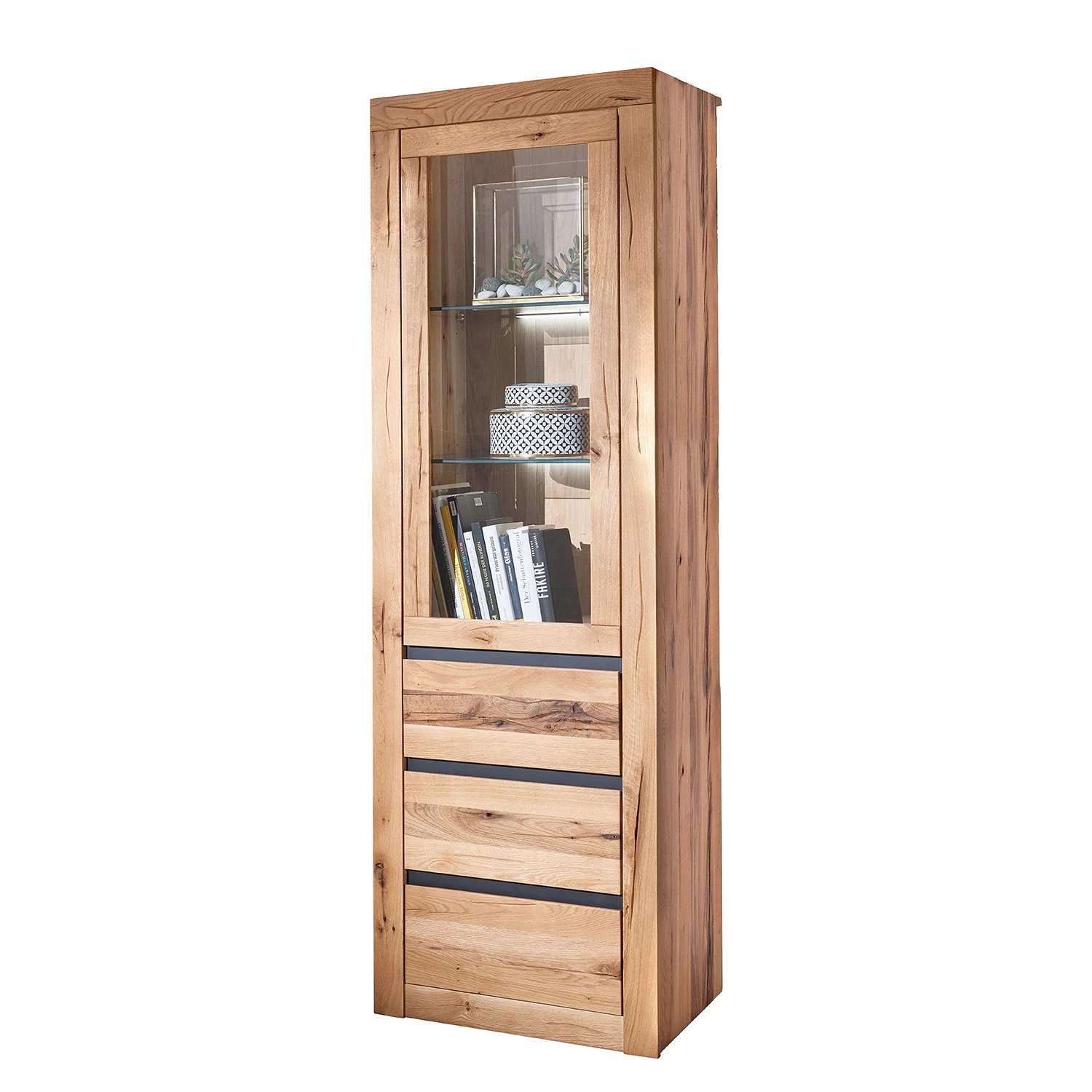 Naturoo Vitrine Gerville II - Chêne sauvage massif / Métal - Chêne sauvage / Anthracite 1 Naturoo Vitrine Gerville II - Chêne sauvage massif / Métal - Chêne sauvage / Anthracite