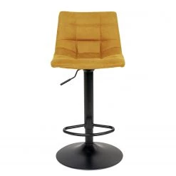 Red Living Chaises de Bar Bazian (lot de 2) - Microfibre / Acier - Jaune moutarde -ÉcoMaison Soldes 1000254099 210317 15102200052 DETAILS P000000001000254099