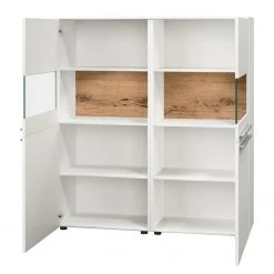 GWINNER Buffet haut Bellano - Placage en bois véritable - Mat blanc / Chêne de poutre - Sans éclairage -ÉcoMaison Soldes 1000254980 210511 10461300328 DETAILS P000000001000254980
