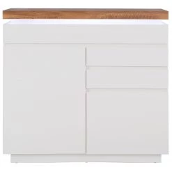 Fredriks Buffet Namona I - Éclairage inclus - Imitation chêne / Blanc -ÉcoMaison Soldes 1000255076 220729 035 DETAILS P000000001000255076