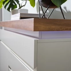 Fredriks Buffet Namona I - Éclairage inclus - Imitation chêne / Blanc -ÉcoMaison Soldes 1000255076 220803 035 DETAILS P000000001000255076