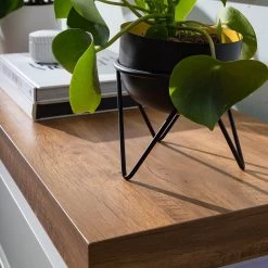 Fredriks Buffet Namona I - Éclairage inclus - Imitation chêne / Blanc -ÉcoMaison Soldes 1000255076 220803 065 DETAILS P000000001000255076