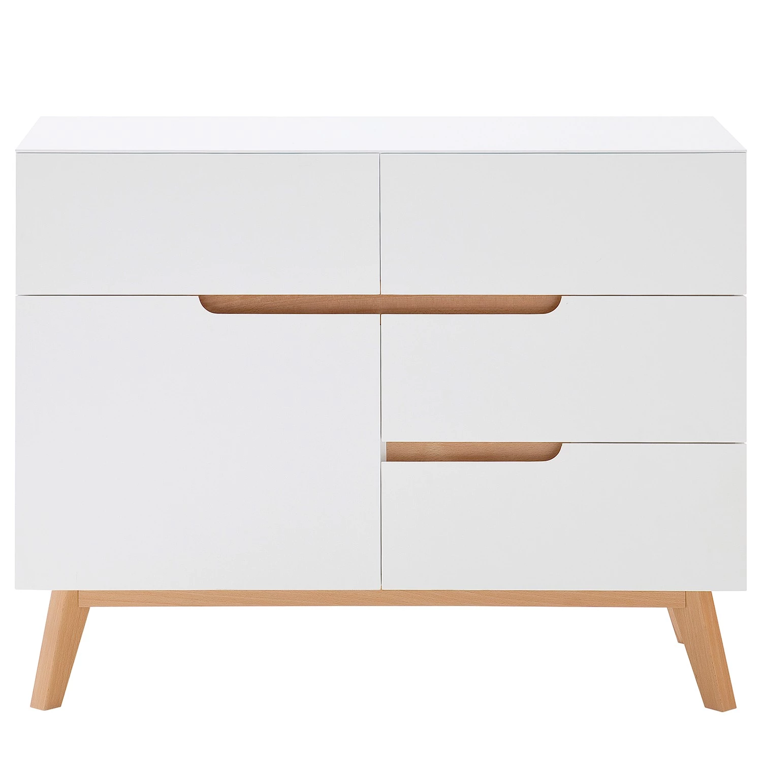 Mørteens Commode Tenabo II - Partiellement en chêne massif - Blanc 2 Mørteens Commode Tenabo II - Partiellement en chêne massif - Blanc – Image 2