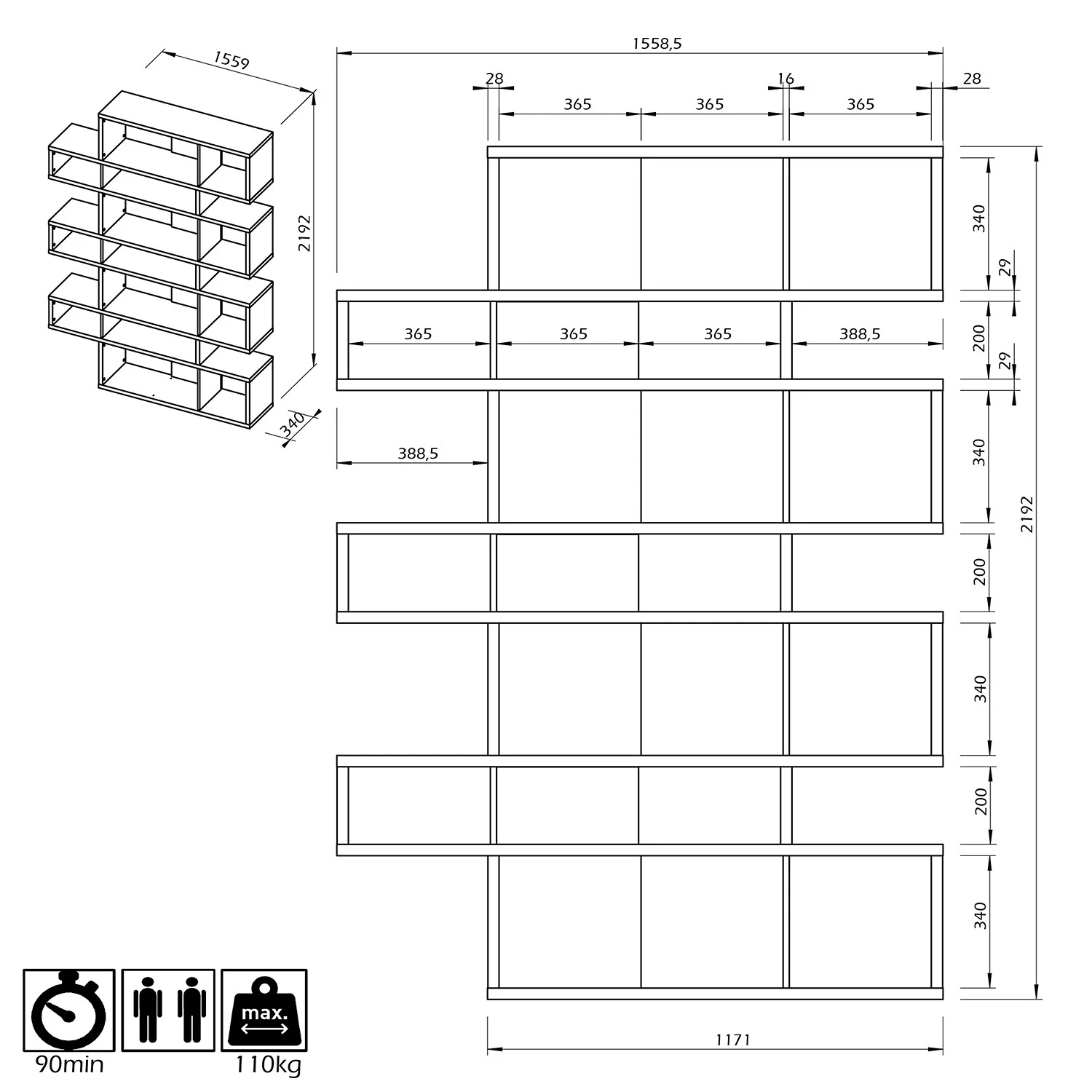 Temahome Étagère London III - Chêne / Noir 7 Temahome Étagère London III - Chêne / Noir – Image 7