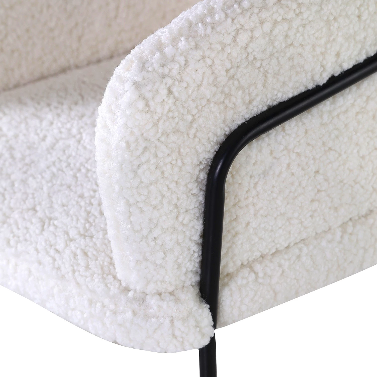 Red Living Chaise à accoudoirs Bonneville - Microfibre / Fer - Blanc / Noir 6 Red Living Chaise à accoudoirs Bonneville - Microfibre / Fer - Blanc / Noir – Image 6