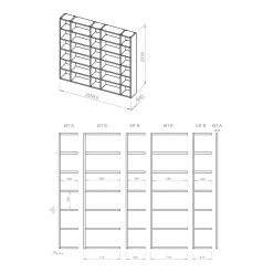 Temahome Étagère Pombal III - Chêne -ÉcoMaison Soldes 1000255998 210331 14493700219 SKETCH DETAILS P000000001000255998 sketch