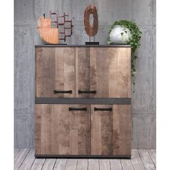 Trendteam Meuble d’entrée Stripe II - Imitation bois recyclé / Gris -ÉcoMaison Soldes 1000256963 210831 16215000034 MOOD DETAILS P000000001000256963 mood