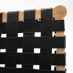 Ars manufacti Chaise Cerro - Cuir véritable / Teck massif - Noir / Teck -ÉcoMaison Soldes 1000257228 220818 037 DETAILS P000000001000257228