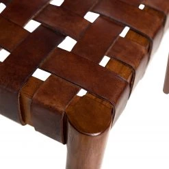 Ars manufacti Chaise Cerro - Cuir véritable / Teck massif - Cognac -ÉcoMaison Soldes 1000257232 220330 033 DETAILS P000000001000257232