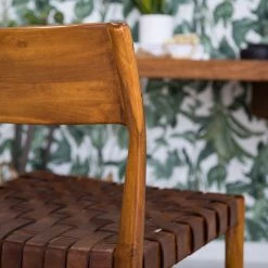 Ars manufacti Chaise Cerro - Cuir véritable / Teck massif - Cognac -ÉcoMaison Soldes 1000257232 220614 021 MOOD DETAILS P000000001000257232 mood