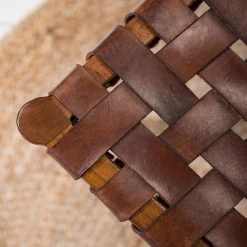 Ars manufacti Chaise Cerro - Cuir véritable / Teck massif - Cognac -ÉcoMaison Soldes 1000257232 220614 040 DETAILS P000000001000257232