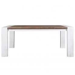 Wolf-Möbel Salle à manger Maison II (4 éléments) - Acacia massif - Acacia couleur pierre / Blanc cassé -ÉcoMaison Soldes 1000257396 211216 08181600070 DETAILS P000000001000257396