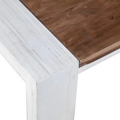 Wolf-Möbel Salle à manger Maison II (4 éléments) - Acacia massif - Acacia couleur pierre / Blanc cassé -ÉcoMaison Soldes 1000257396 211216 08181600076 DETAILS P000000001000257396