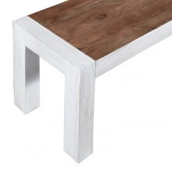 Wolf-Möbel Salle à manger Maison II (4 éléments) - Acacia massif - Acacia couleur pierre / Blanc cassé -ÉcoMaison Soldes 1000257396 211216 08182800091 DETAILS P000000001000257396