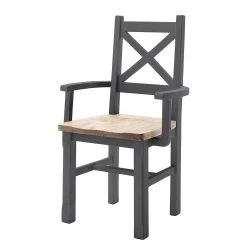 Maison Belfort Chaise à accoudoirs Balignton - Pin massif - Gris