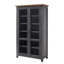 Maison Belfort Vitrine Balignton - Pin massif / Verre de sécurité - Gris