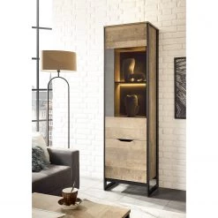 Red Living Vitrine Cocody - Imitation chêne Montana / Gris -ÉcoMaison Soldes 1000261310 210426 09125400005 MOOD DETAILS P000000001000261310 mood