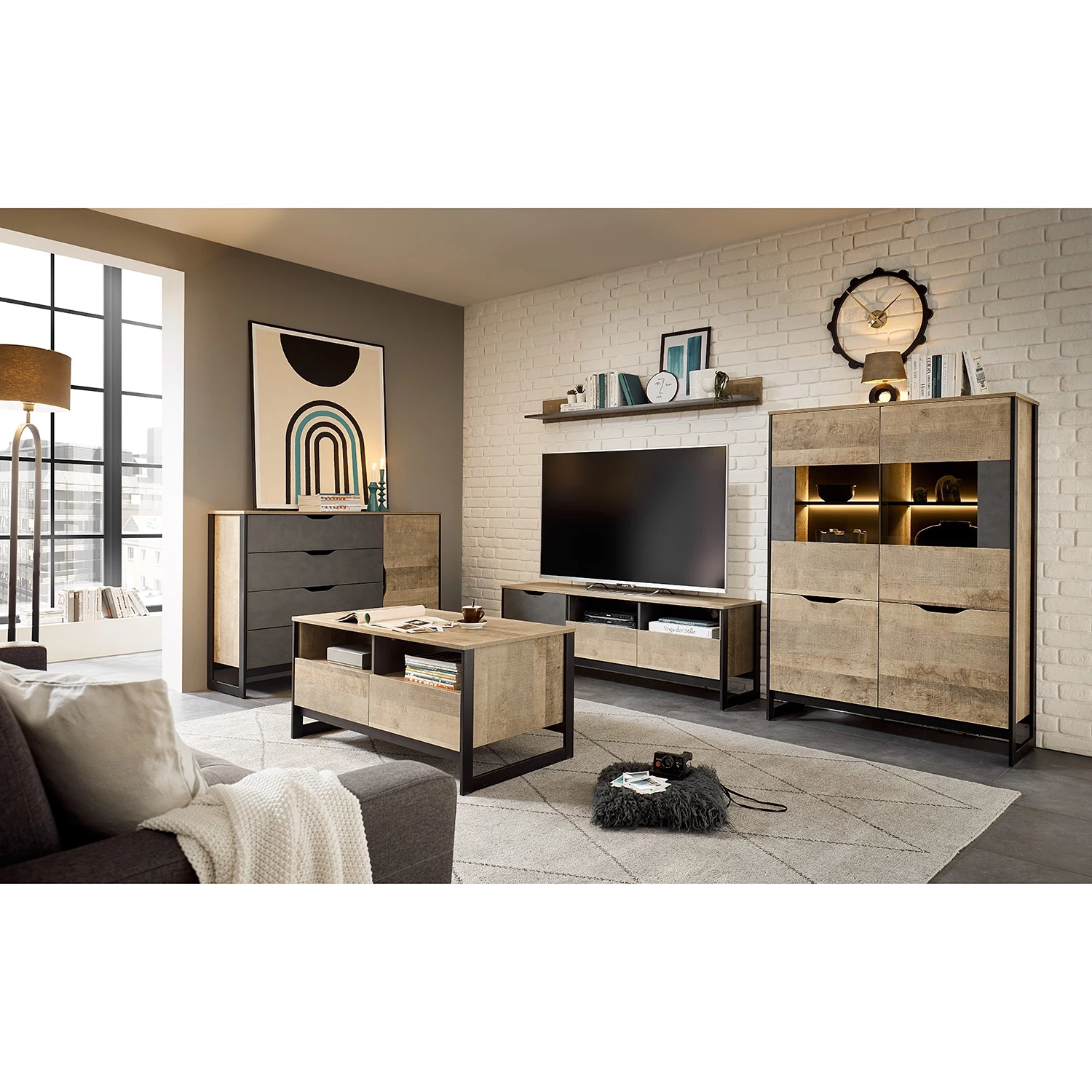 Red Living Étagère murale Cocody - Imitation chêne Montana / Gris 4 Red Living Étagère murale Cocody - Imitation chêne Montana / Gris – Image 4