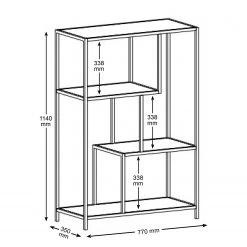 Red Living Étagère Coogee I - Noir / Doré - Hauteur : 114 cm 13 Red Living Étagère Coogee I - Noir / Doré - Hauteur : 114 cm -ÉcoMaison Soldes 1000263280 210430 14473000103 SKETCH DETAILS P000000001000263280 sketch