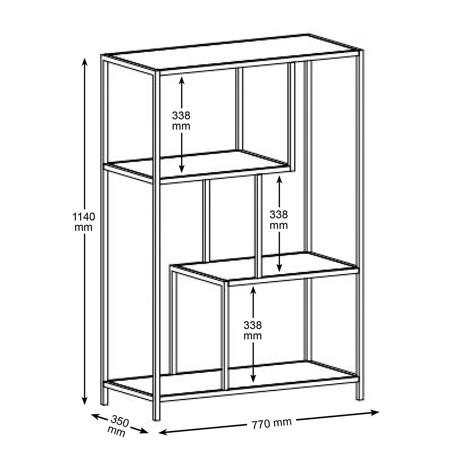 Red Living Étagère Coogee I - Noir / Doré - Hauteur : 114 cm 7 Red Living Étagère Coogee I - Noir / Doré - Hauteur : 114 cm – Image 7