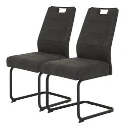 Red Living Chaise cantilever Vihti - Anthracite - Lot de 2