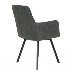 Red Living Chaises à accoudoirs Kivioli (lot de 2) - Microfibre / Acier - Anthracite / Noir -ÉcoMaison Soldes 1000263426 210430 11481300140 DETAILS P000000001000263426